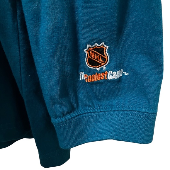Vintage 90s NHL The Coolest Game San Jose Sharks Embroidered Mock Neck Top - Picture 3 of 9